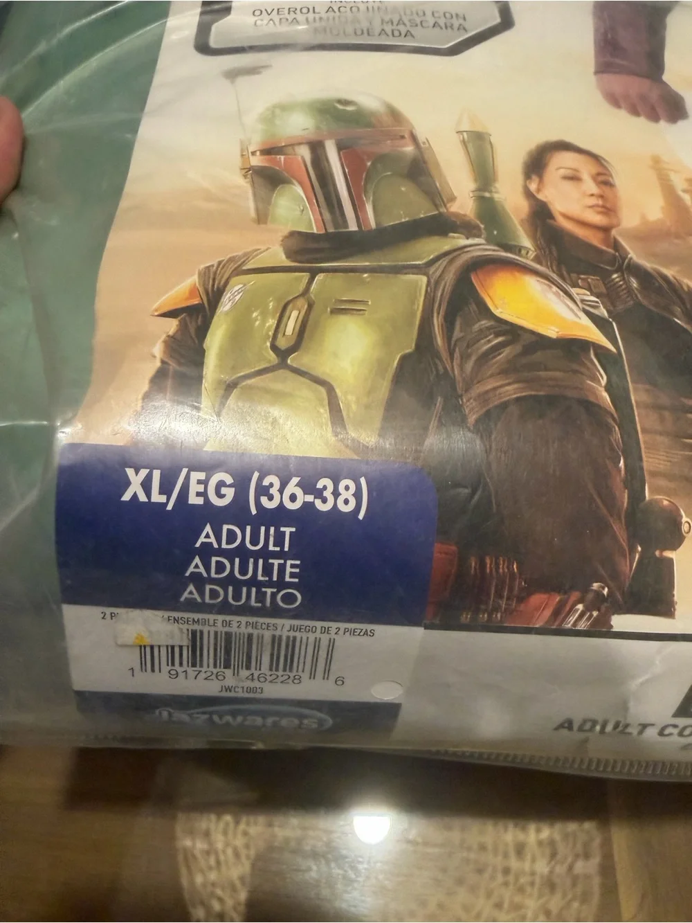 Star Wars Boba Fett - Adult XL  Halloween Costume w/ Mask  & Muscle Chest NWT